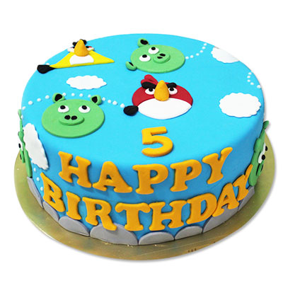 "Angry Birds Team Fondant Cake - 2kgs - Click here to View more details about this Product
